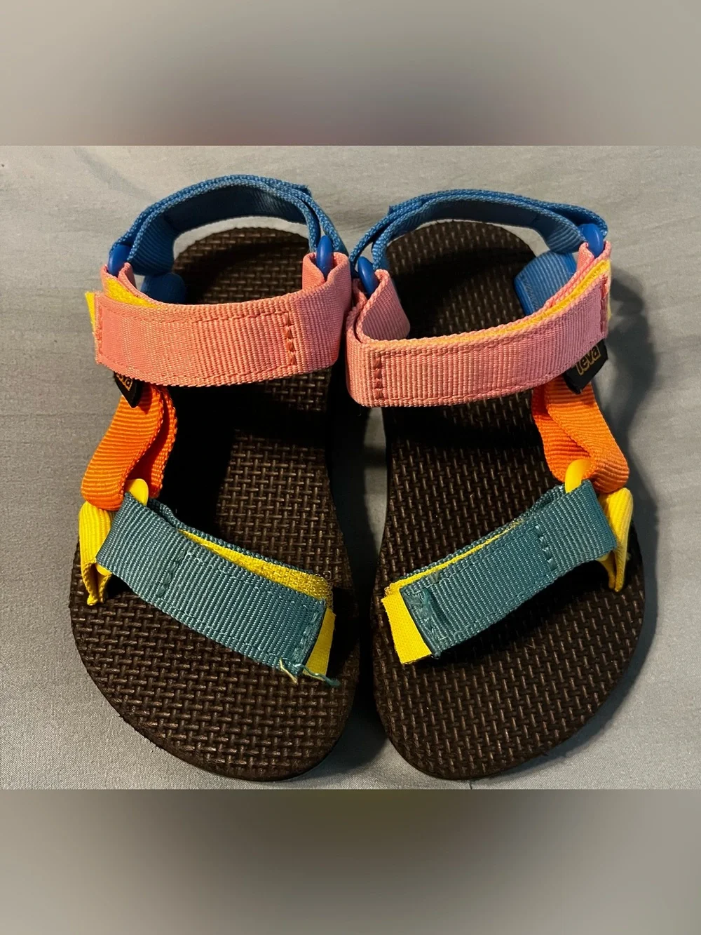 Teva Kids Colorblock Strappy Sandals - Pink, Blue, Orange, Yellow